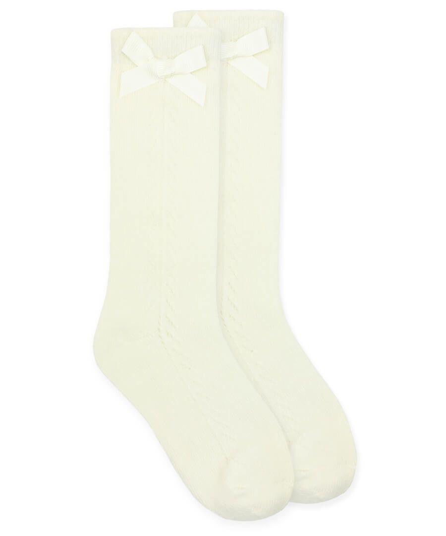 Jefferies Pointelle Bow Knee High Socks