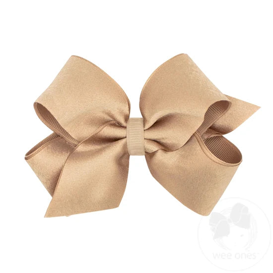 Wee Ones Medium Crepe Satin with Grosgrain Underlay Hair Bow