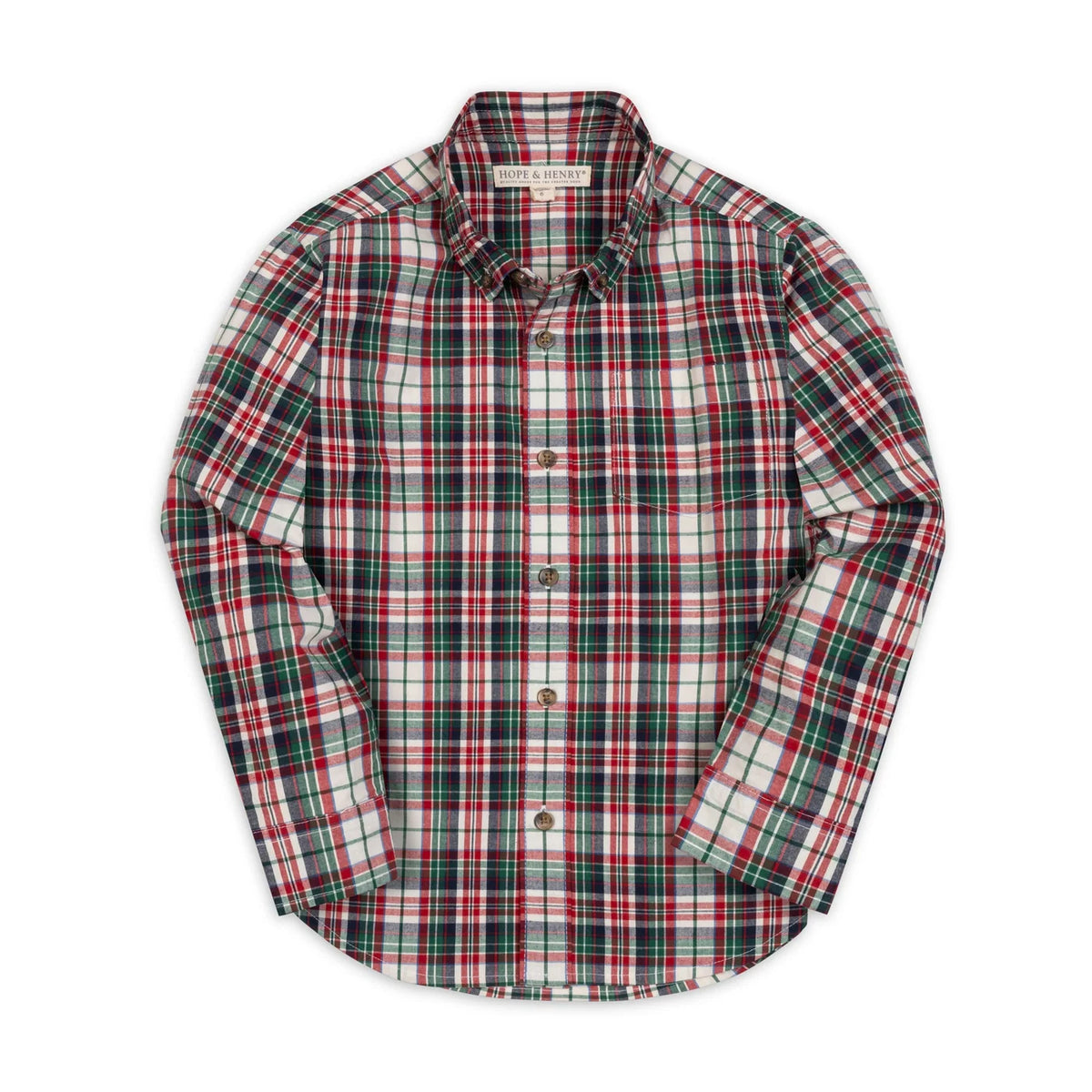 Hope & Henry Boys Tartan Plaid Shirt