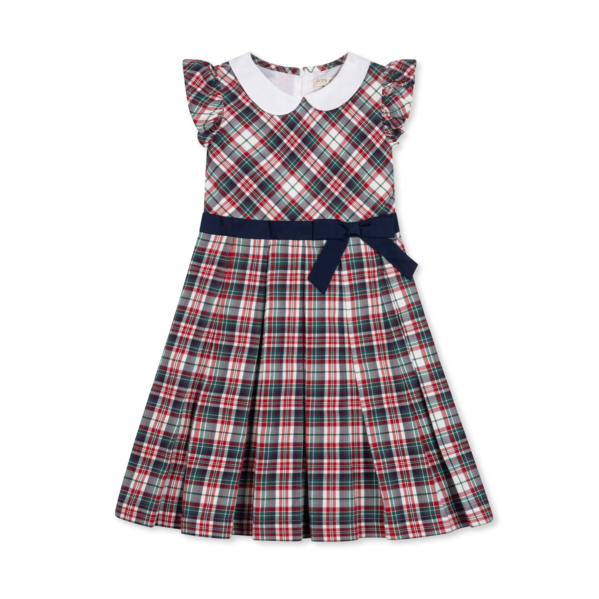 Hope & Henry Girls Peter Pan Collar Tartan Dress