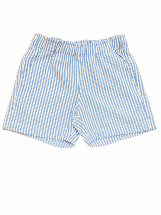LB Kids Drew Blue Stripe Elastic Waist Shorts