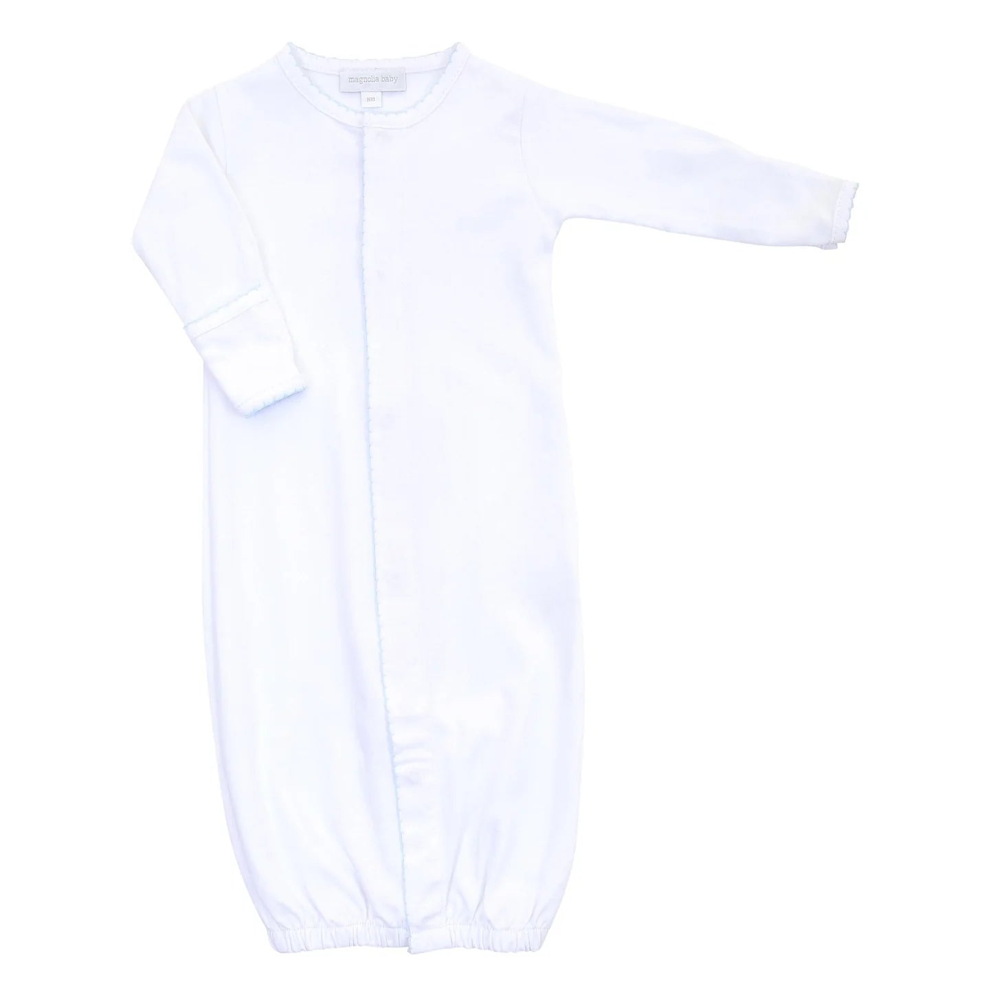 Magnolia Baby Essentials White Converter Gown with Blue Trim