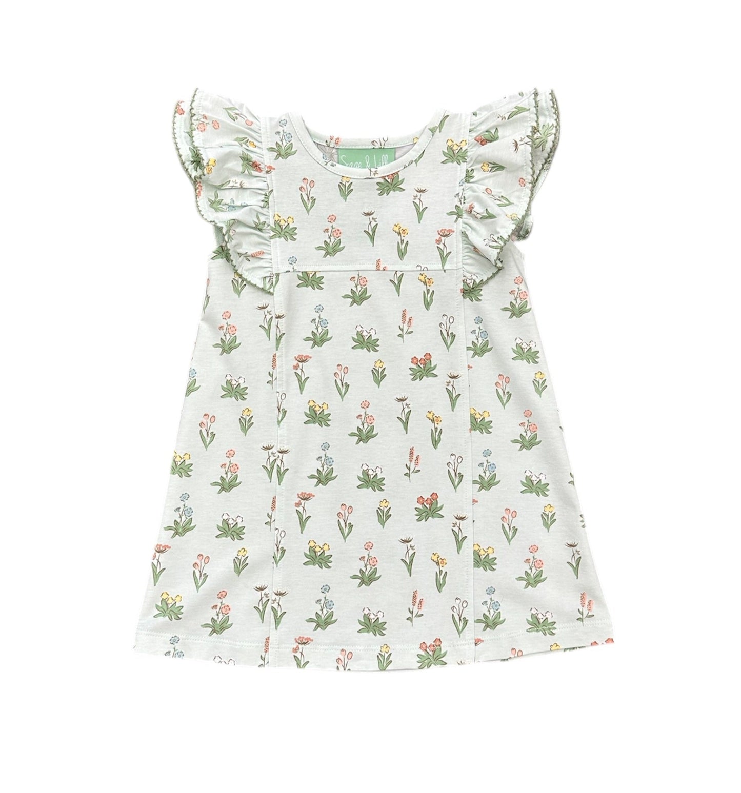 Sage & Lilly Vintage Floral Ruffle Sleeve Dress