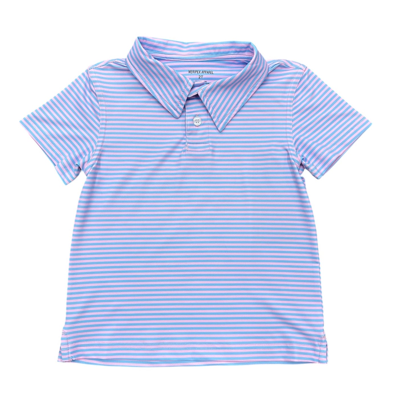 Meripex Pink & Blue Stripe Polo