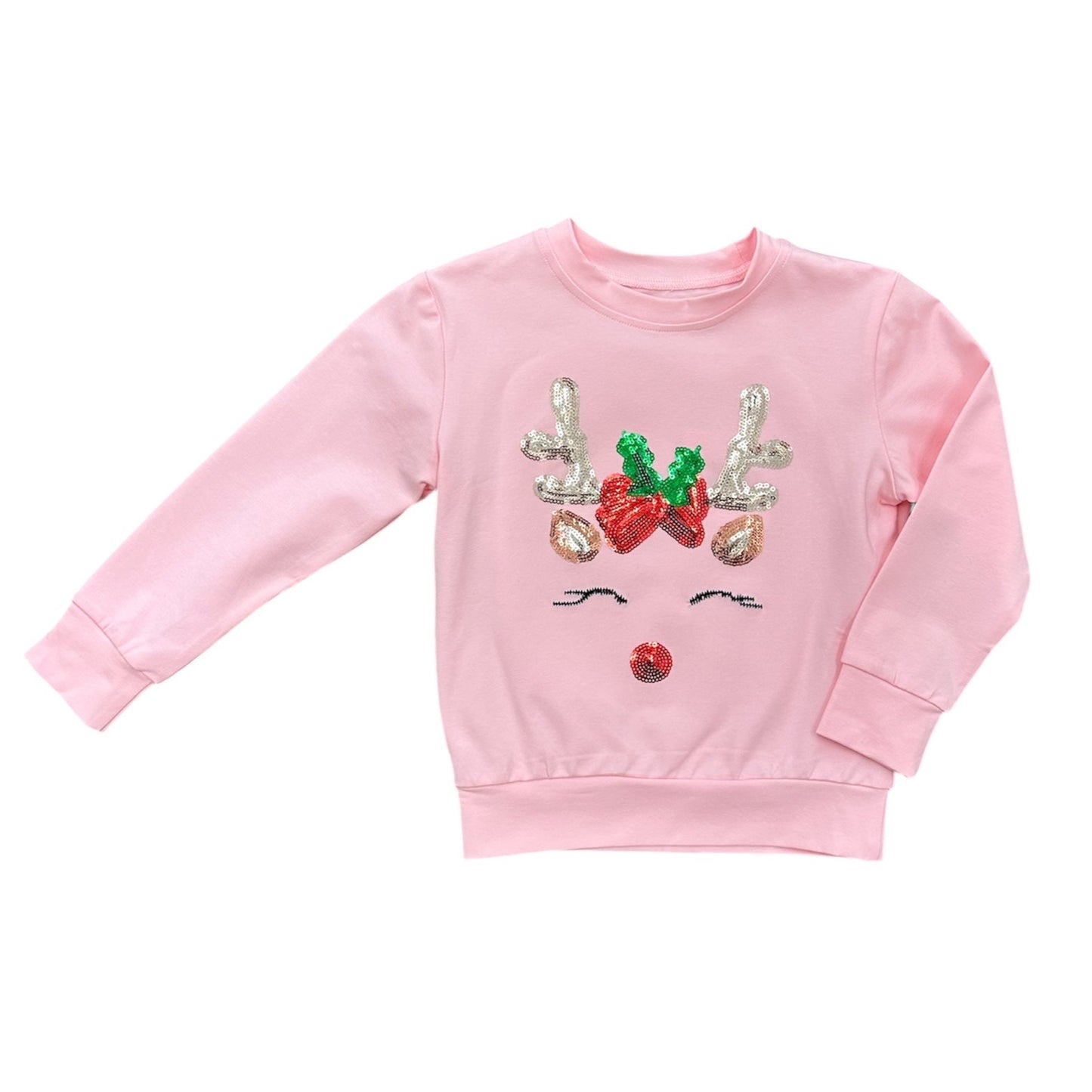 Lulu Bebe Ana Reindeer Sequin Top
