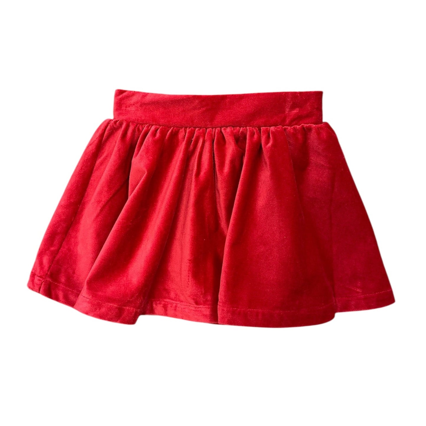 Lulu Bebe Sofie Red Velvet Skirt