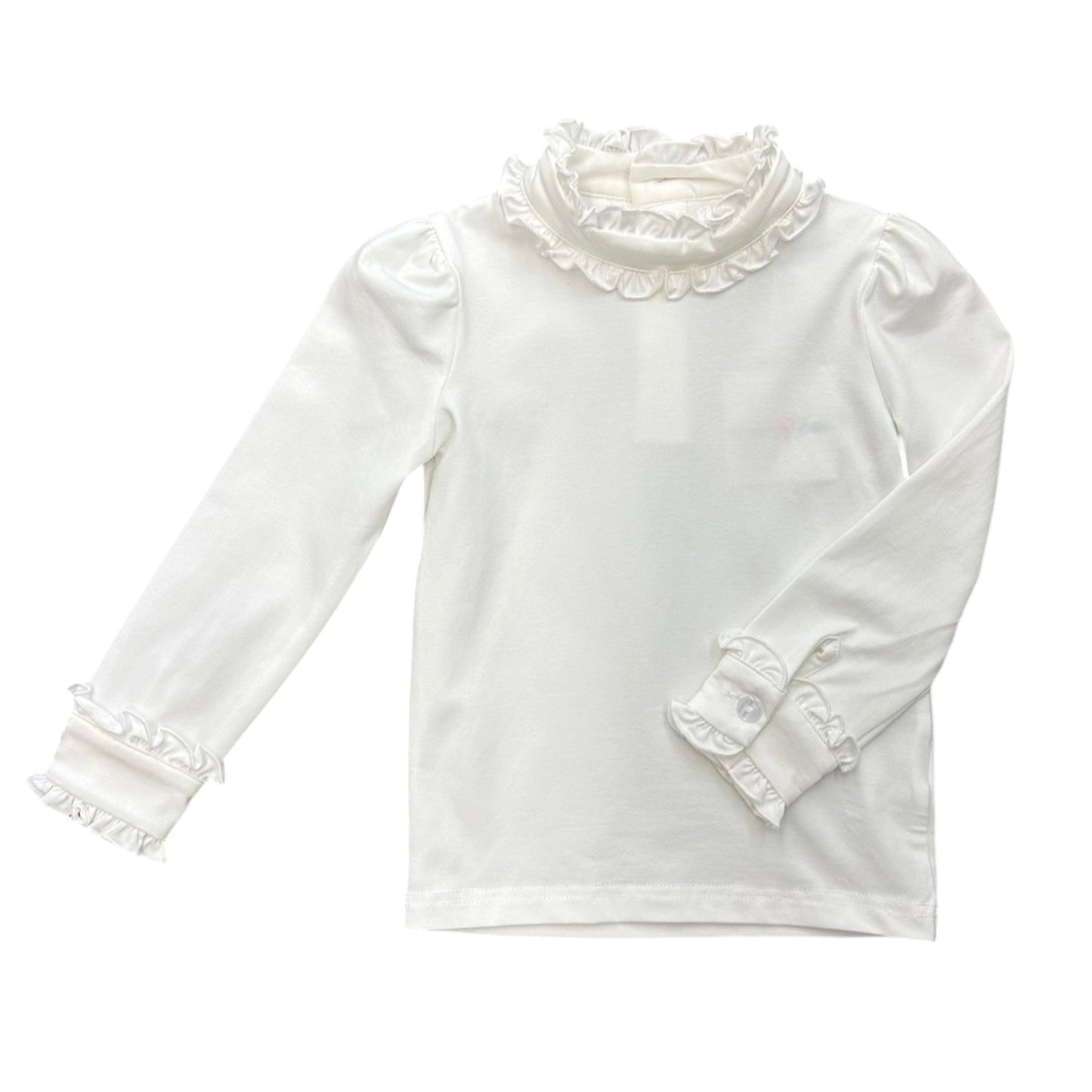 Lulu Bebe Mary White Ruffle Top