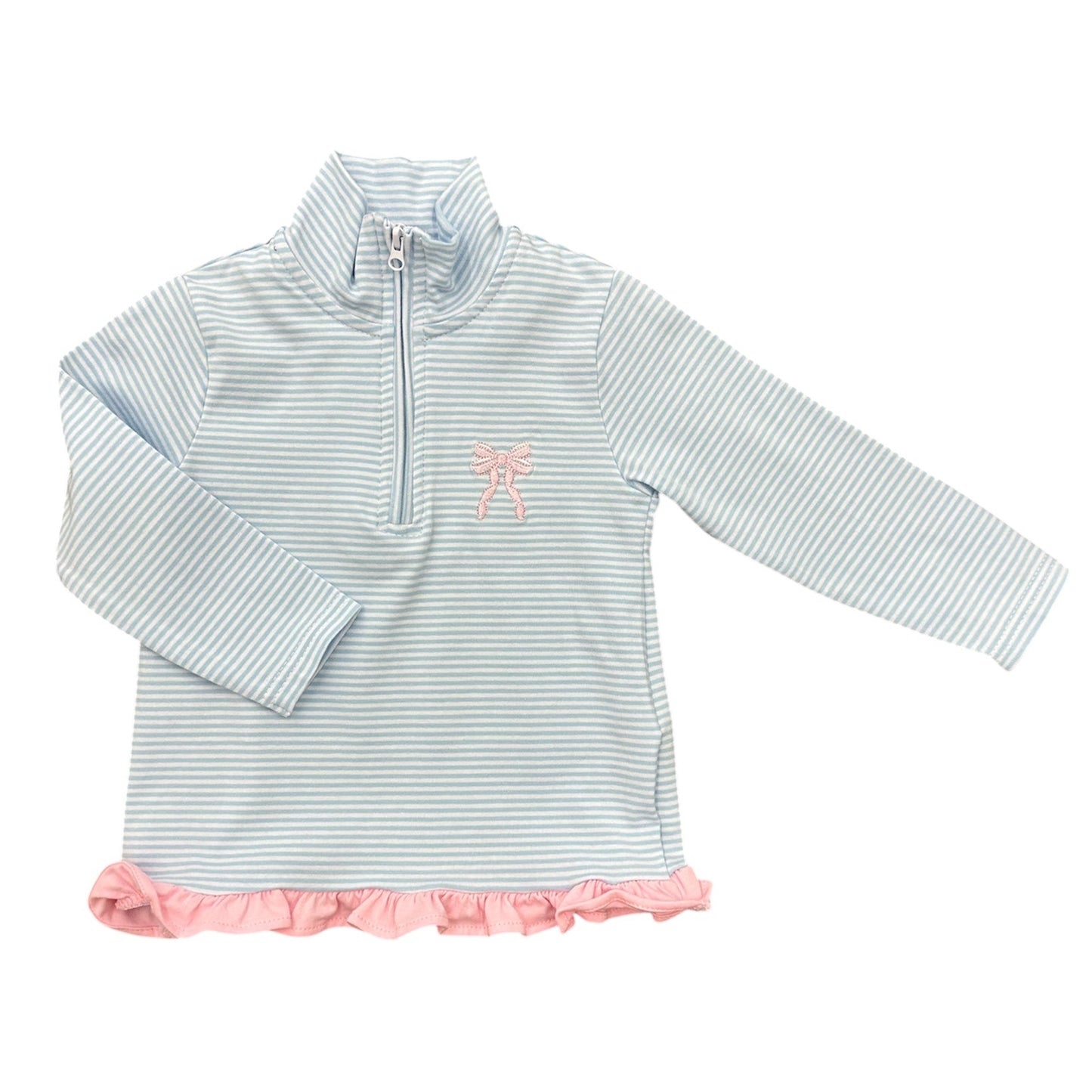 Itsy Bitsy Bow 1/4 Zip Ruffle Pullover