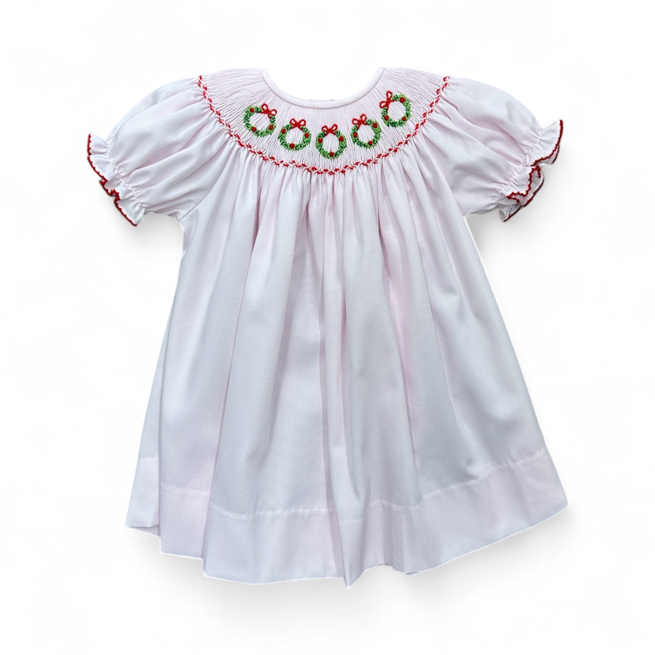 Lulu Bebe Emma Wreath Smocked Bishop Dress
