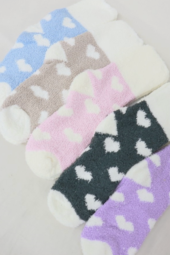 Heart Plush Socks