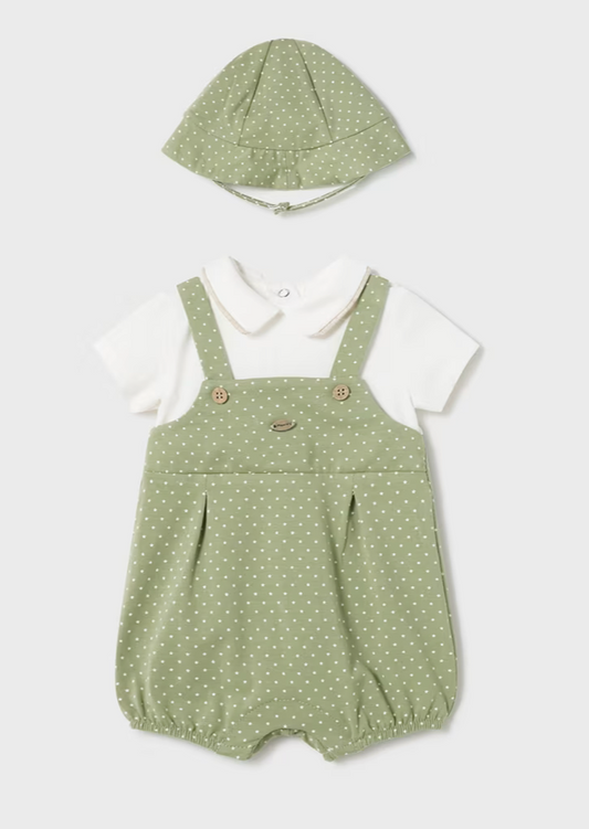 Mayoral Baby Green Star Overall Set