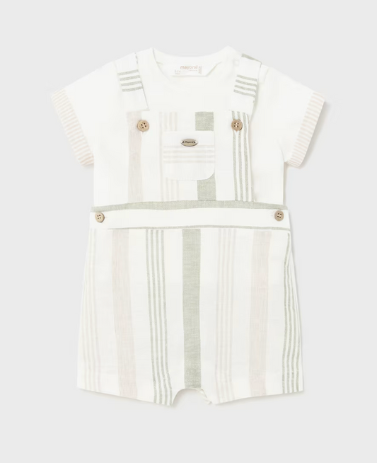 Mayoral Baby Boy Stripe Linen Overall