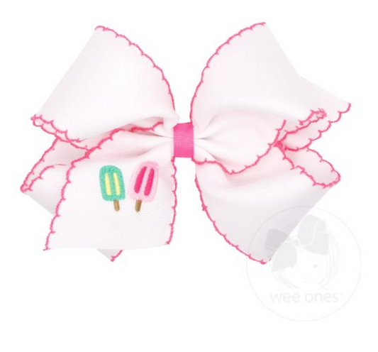 Wee Ones Popsicle Grosgrain Hair Bow with Moonstitch Edge