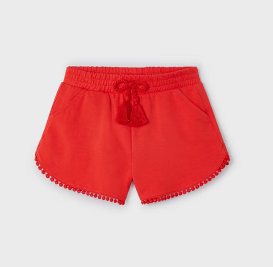 Mayoral Girl Red Chenille Shorts