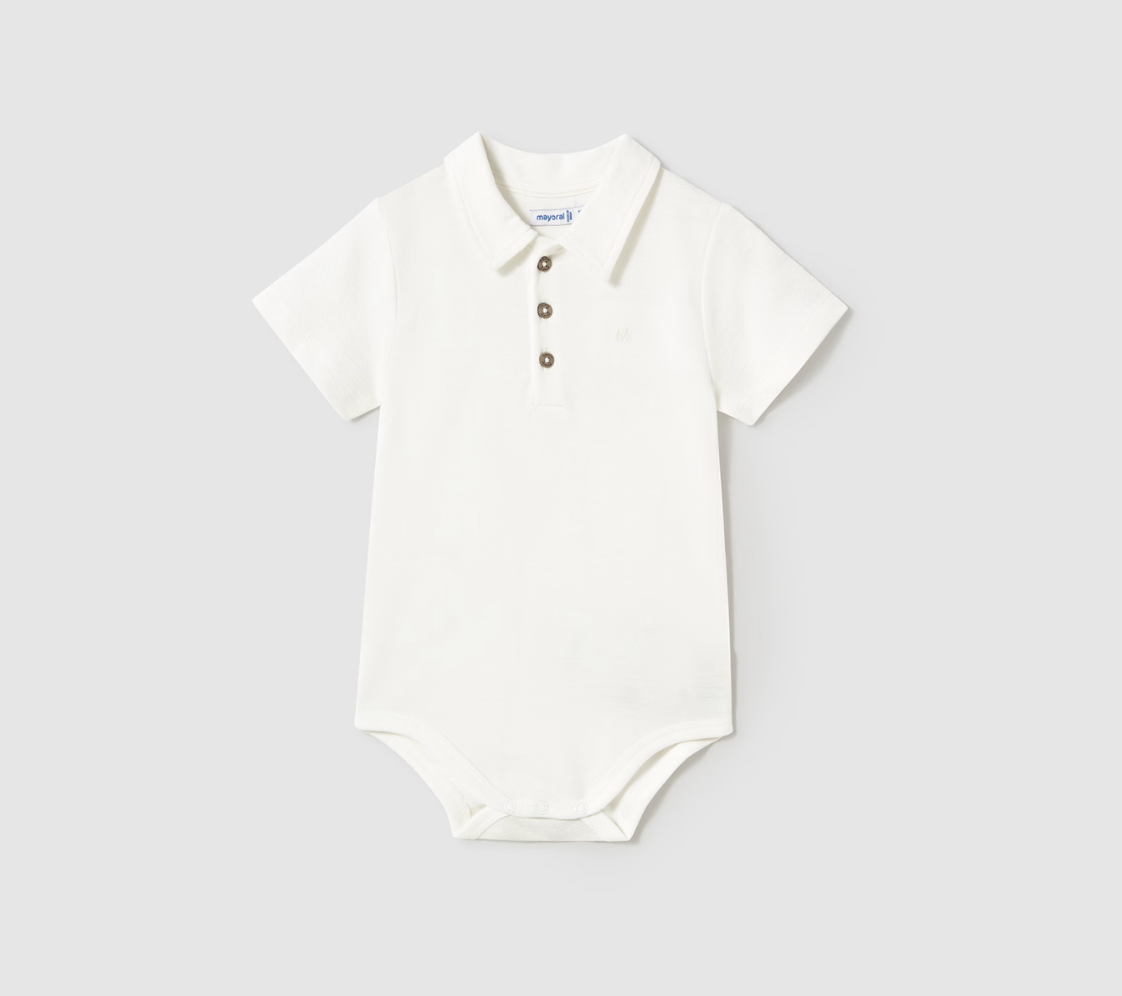 Mayoral Baby Boy Ecru Polo Onesie