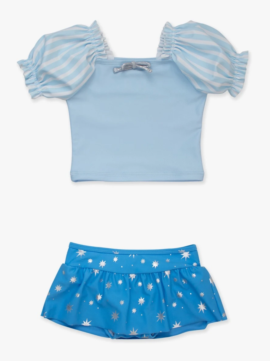 Ruffle Butts Glass Slipper Princess Puffed Sleeve Skirted 2-Piece