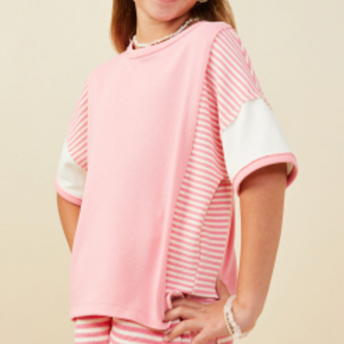 Hayden Girl Pink Stripe Top