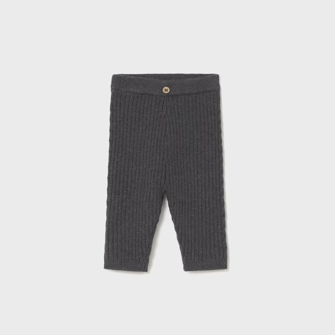Mayoral Baby Charcoal Ribbed Leggings