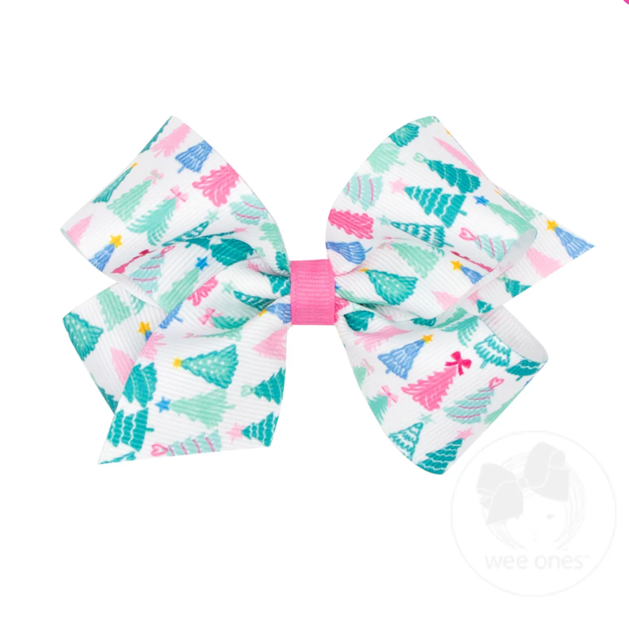 Wee Ones Christmas Tree Grosgrain Hair Bow