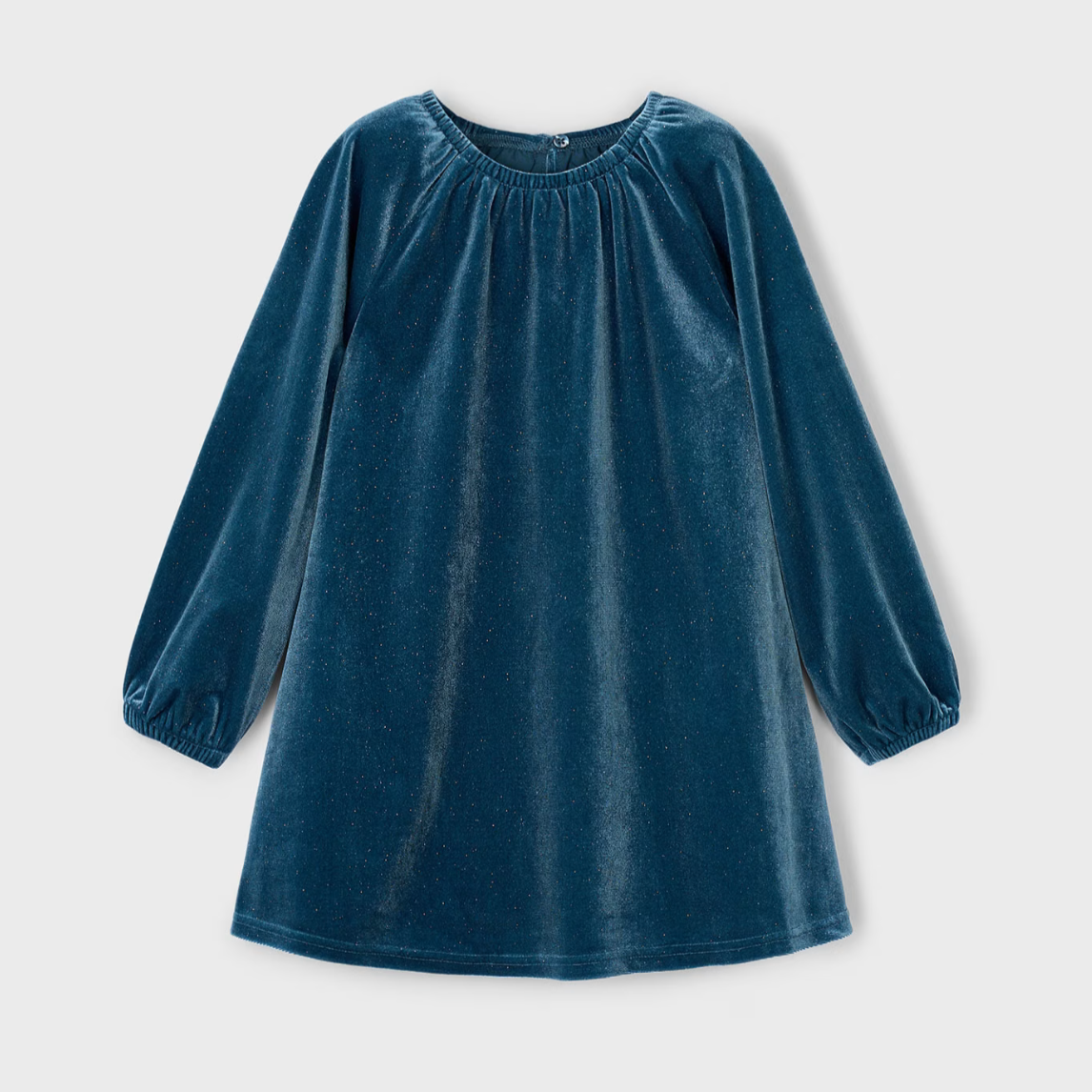 Mayoral Girl Blue Sparkle Velvet Dress