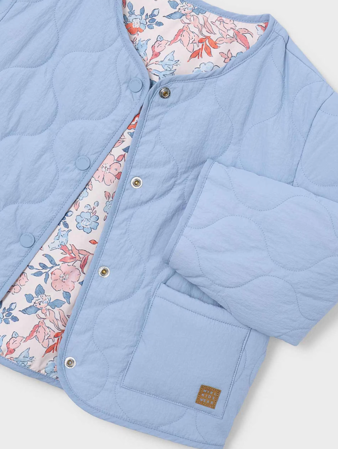 Mayoral Girl Blue Floral Reversible Jacket