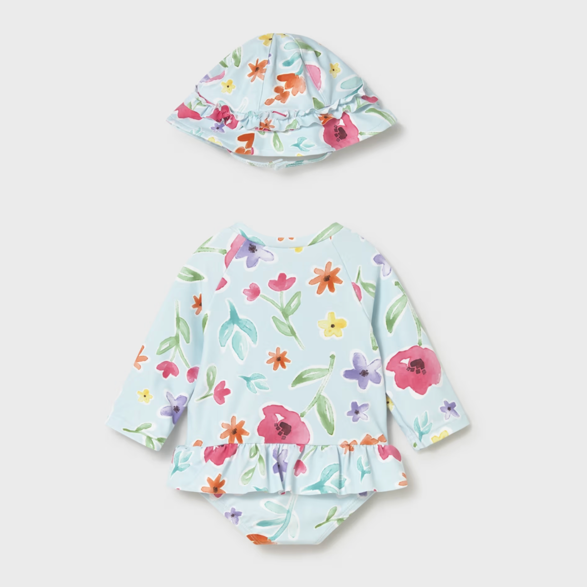 Mayoral Baby Girl Blue Floral Swimsuit