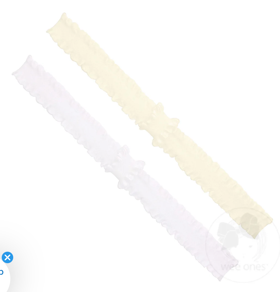 Wee Ones Ivory/White Add-A-Bow Ruffle Baby Bands