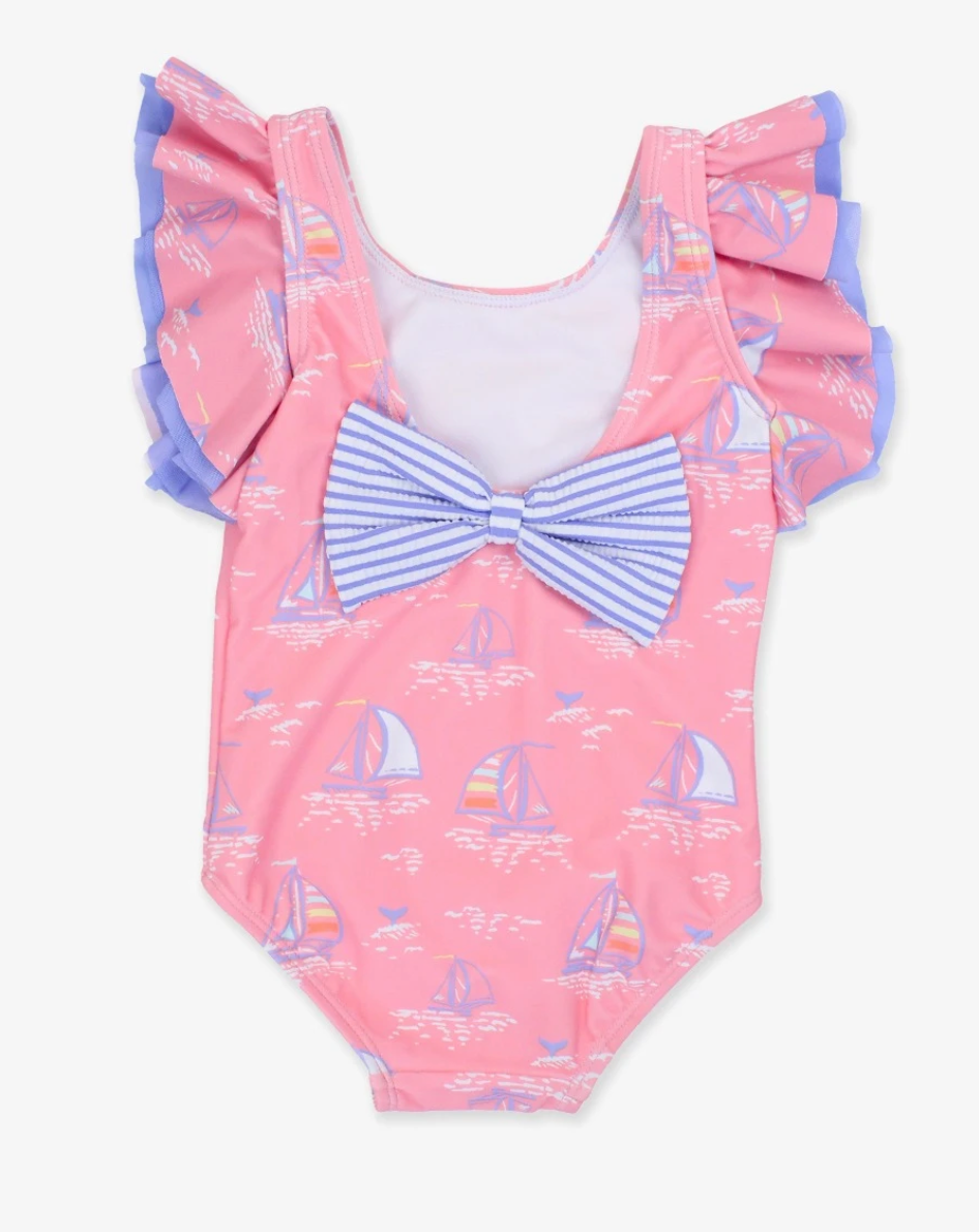 Ruffle Butts Pink Seas the Day Butterfly One Piece