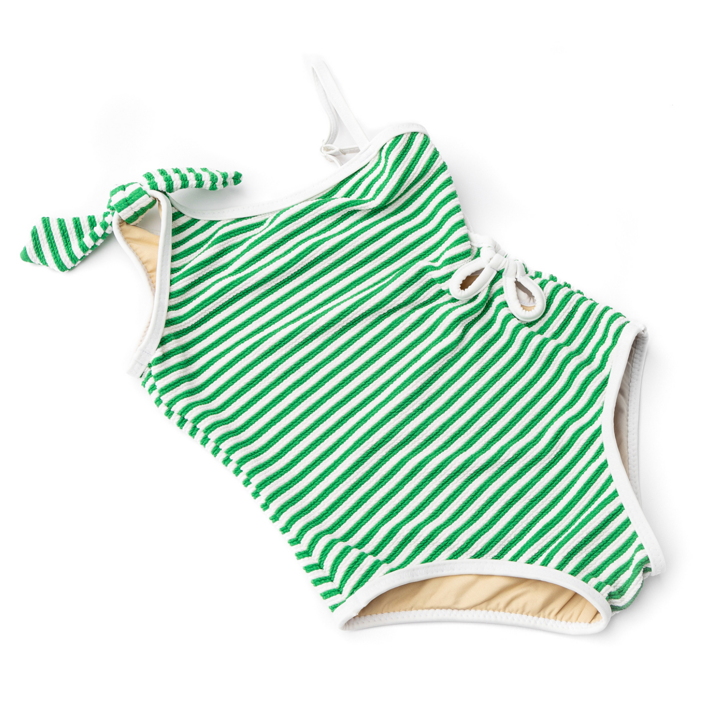 Shade Critters Green Stripe Ribbed Daisy Cut Out One Piece Swimsuit
