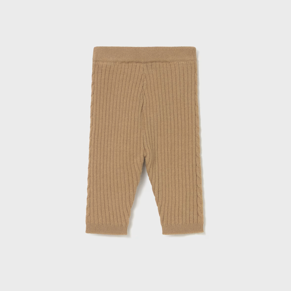 Mayoral Baby Tan Ribbed Leggings