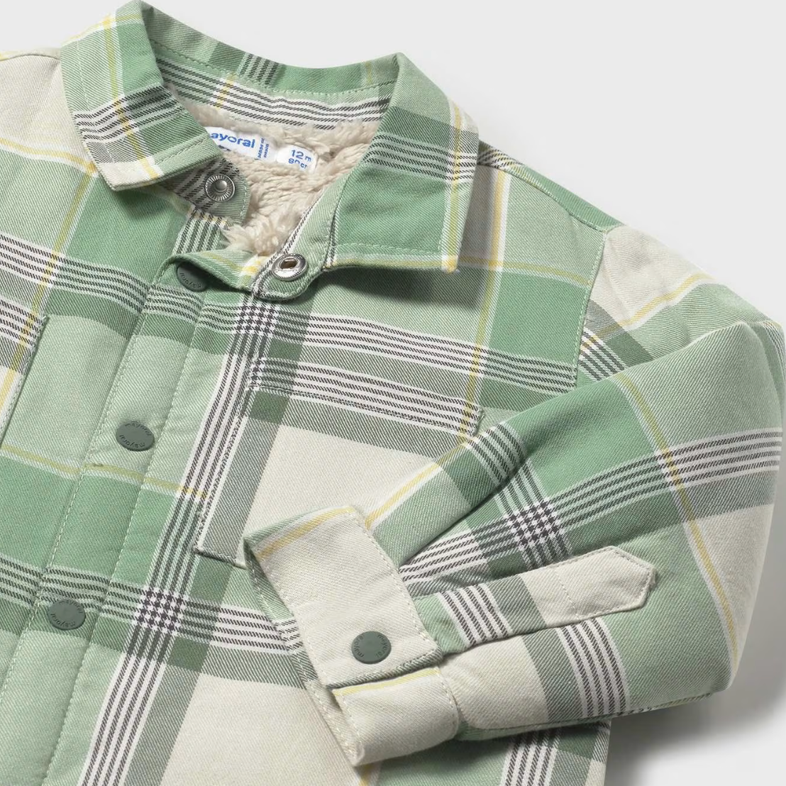 Mayoral Baby Boy Preston Plaid Jacket with Fur