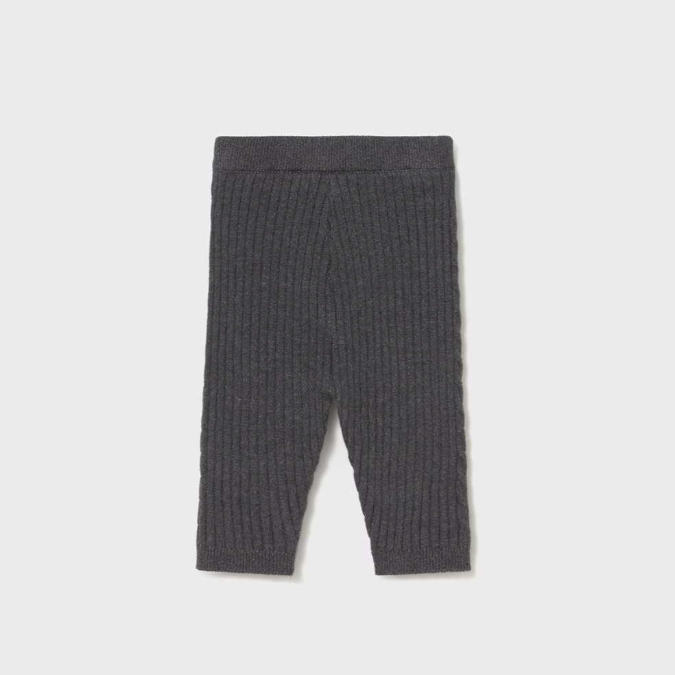 Mayoral Baby Charcoal Ribbed Leggings