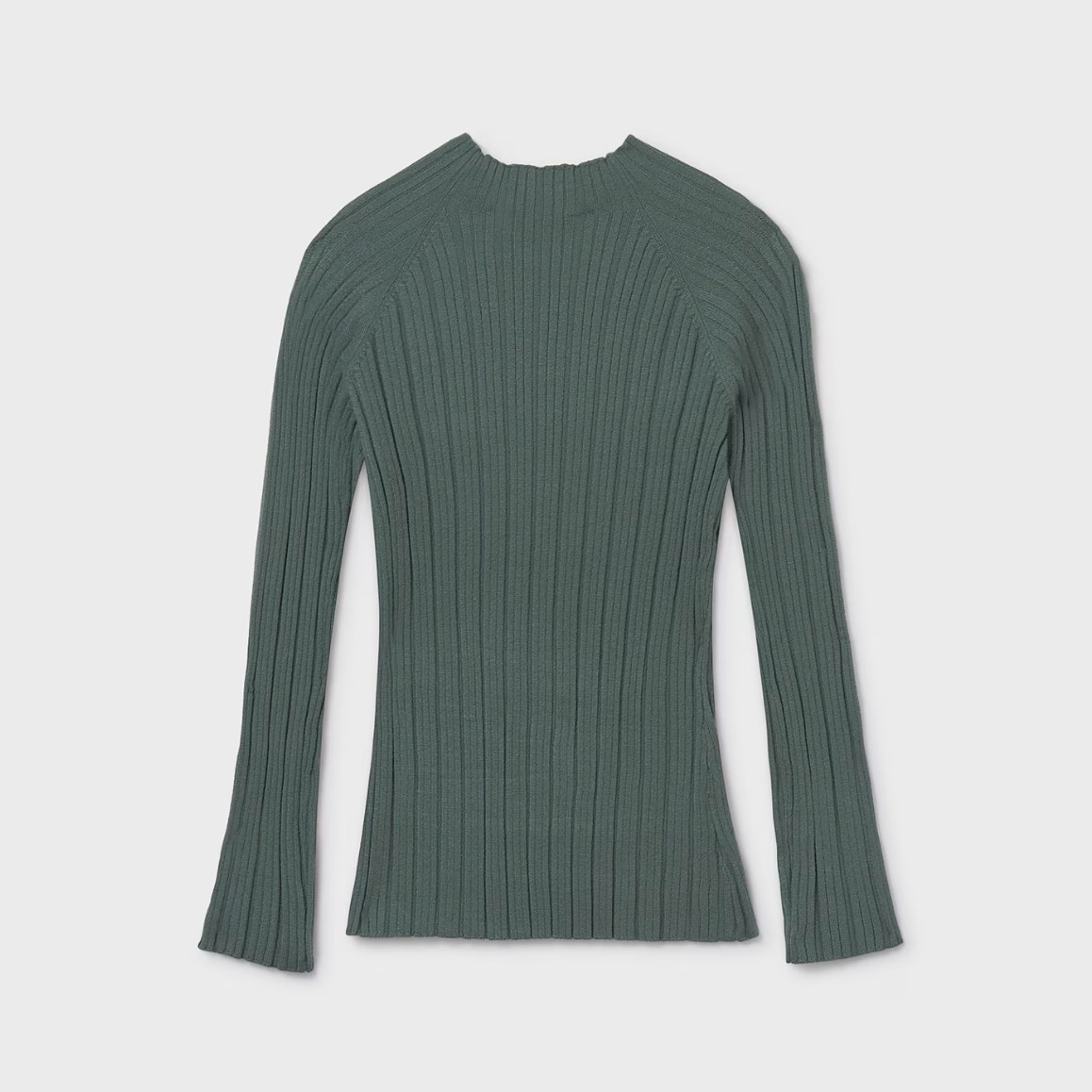 Mayoral Tween Green Ribbed Mockneck Sweater