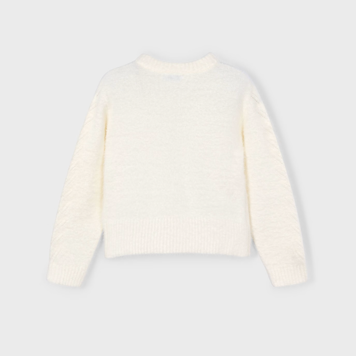 Mayoral Girl White Fuzzy Sweater