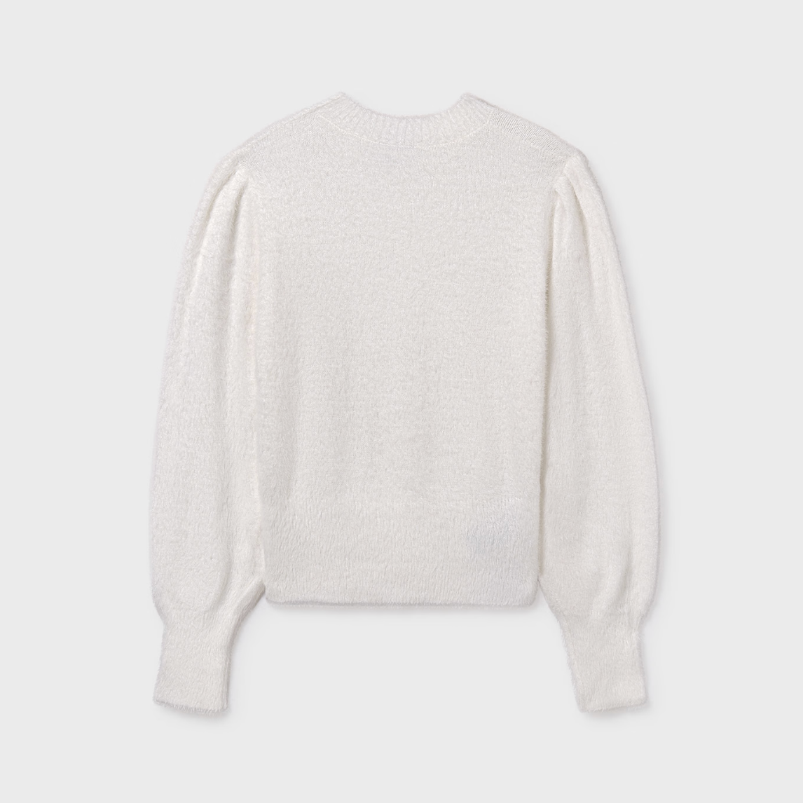 Mayoral Tween White Faux Fur Sweater
