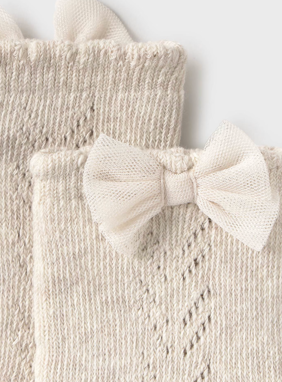 Mayoral Baby Girl Heather Oatmeal Openwork Knee High Socks