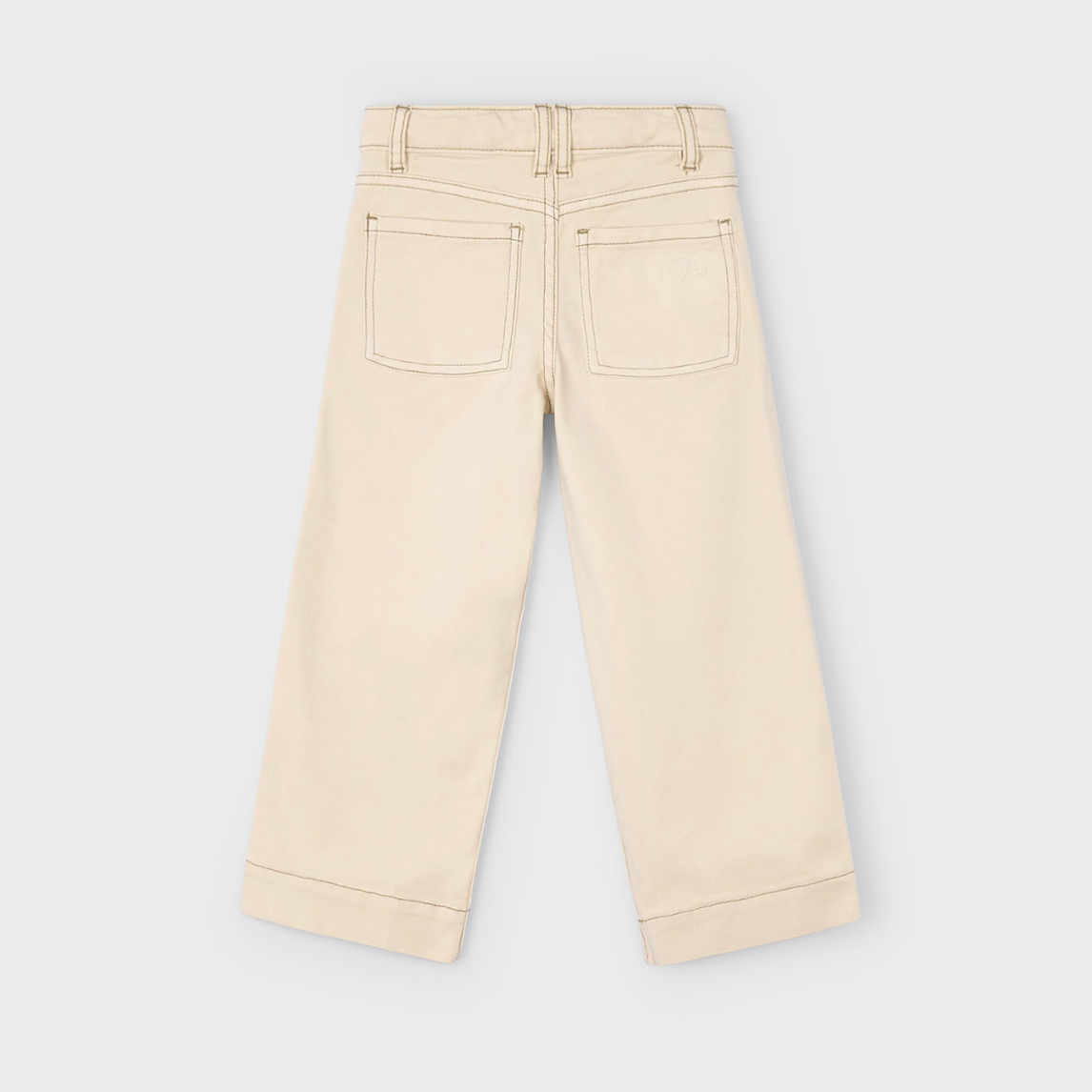 Mayoral Girl Almond Wide Leg Twill Pants