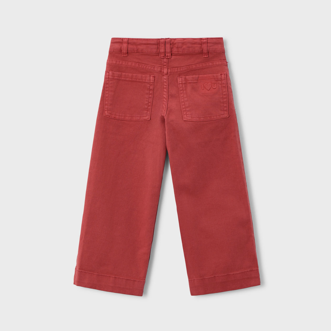 Mayoral Girl Brick Red Wide Leg Twill Pants