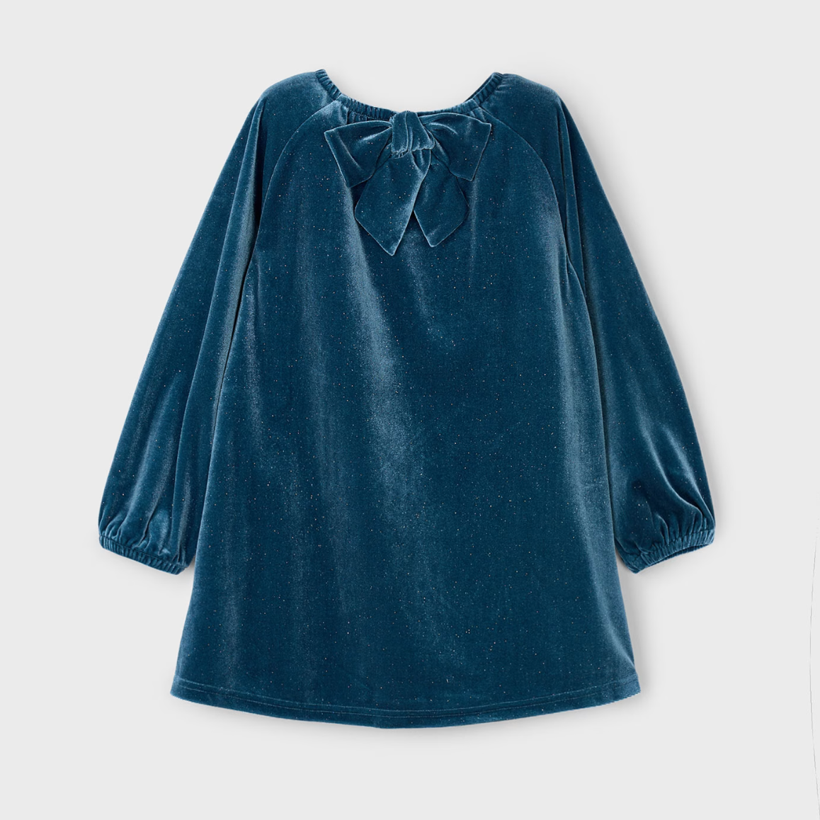 Mayoral Girl Blue Sparkle Velvet Dress
