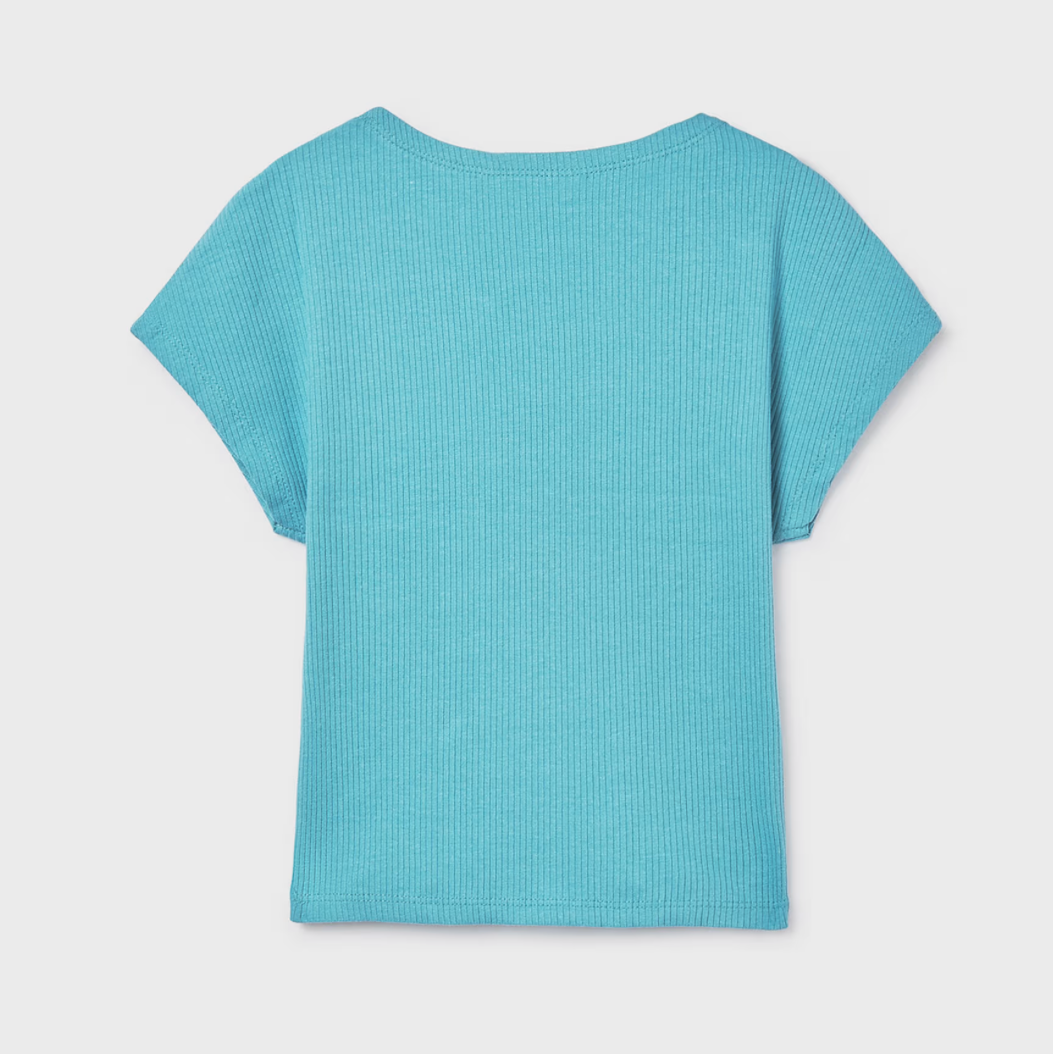 Mayoral Tween Teal Ribbed Shirt