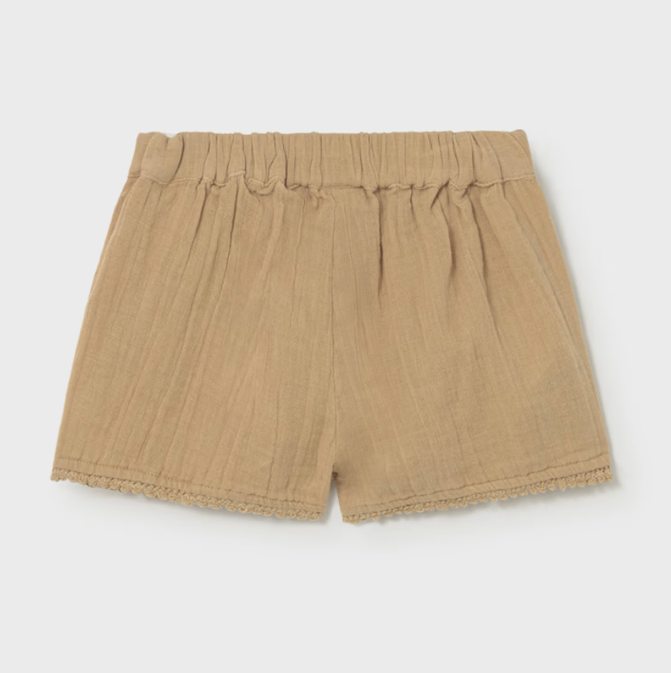 Mayoral Baby Girl Caramel Gauze Shorts