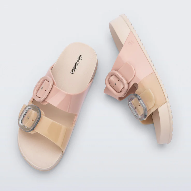 Mini Melissa Cozy Slide - Pink/Beige