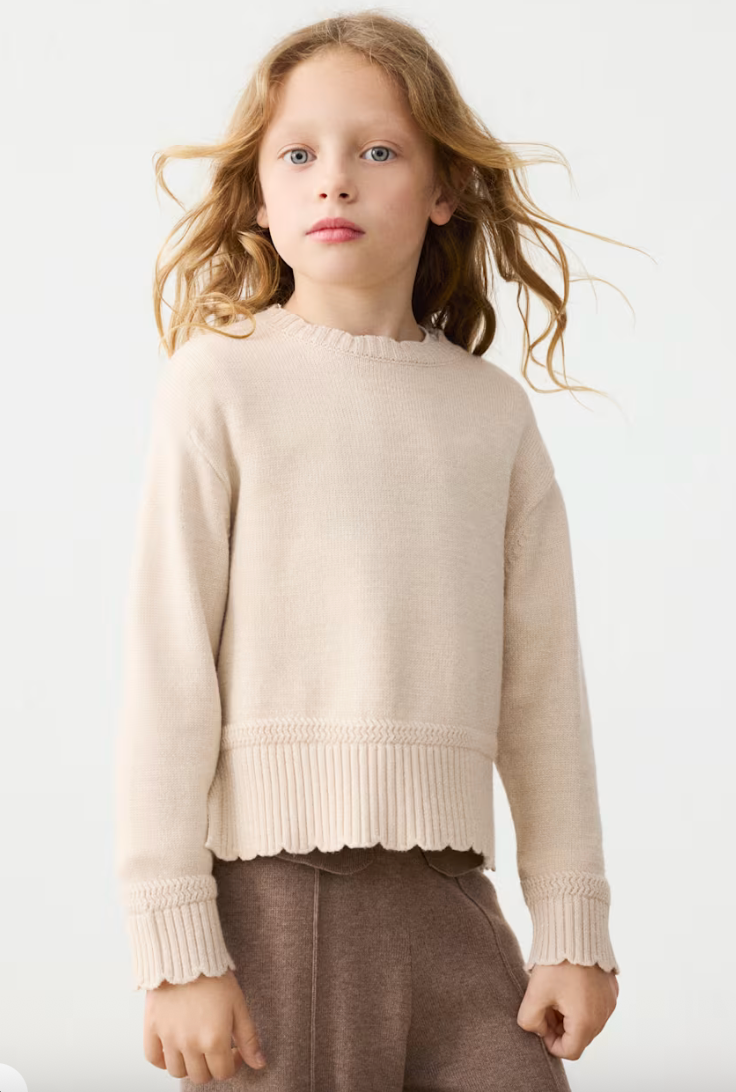 Mayoral Girls Biege Knit Sweater