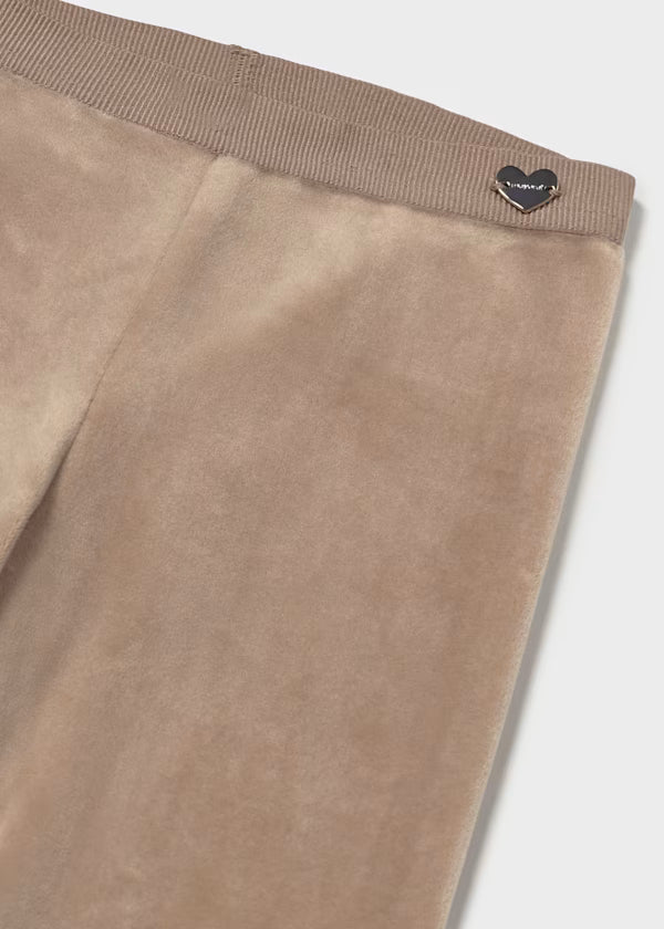 Mayoral Baby Tan Velvet Leggings