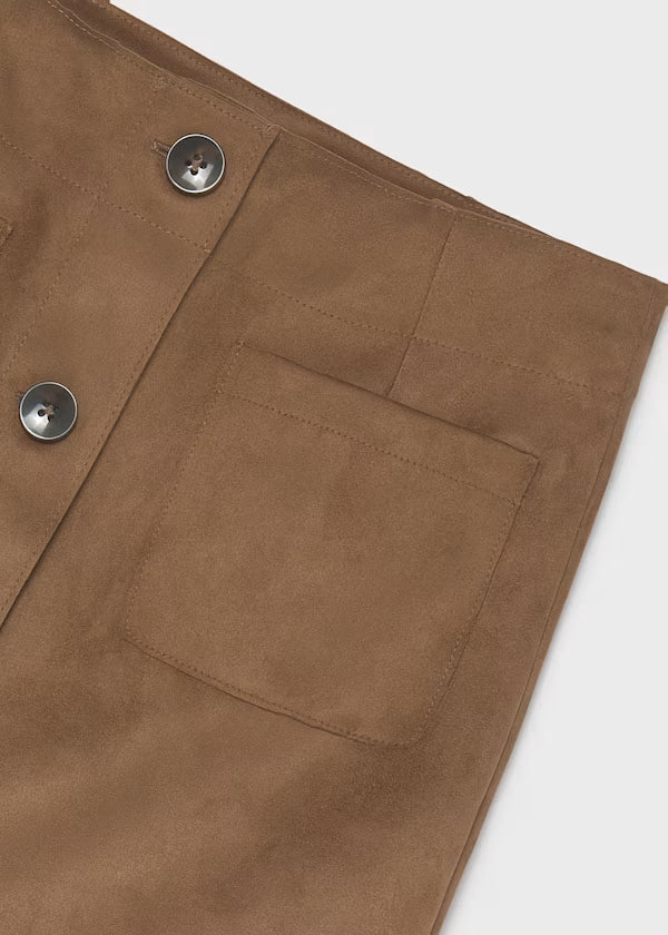 Mayoral Tween Caramel Suede Skirt