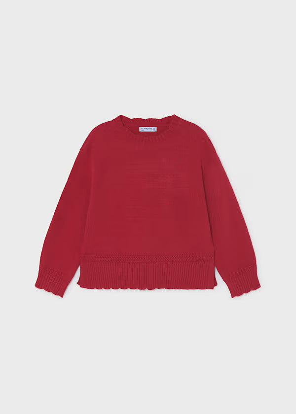 Mayoral Girls Red Knit Sweater