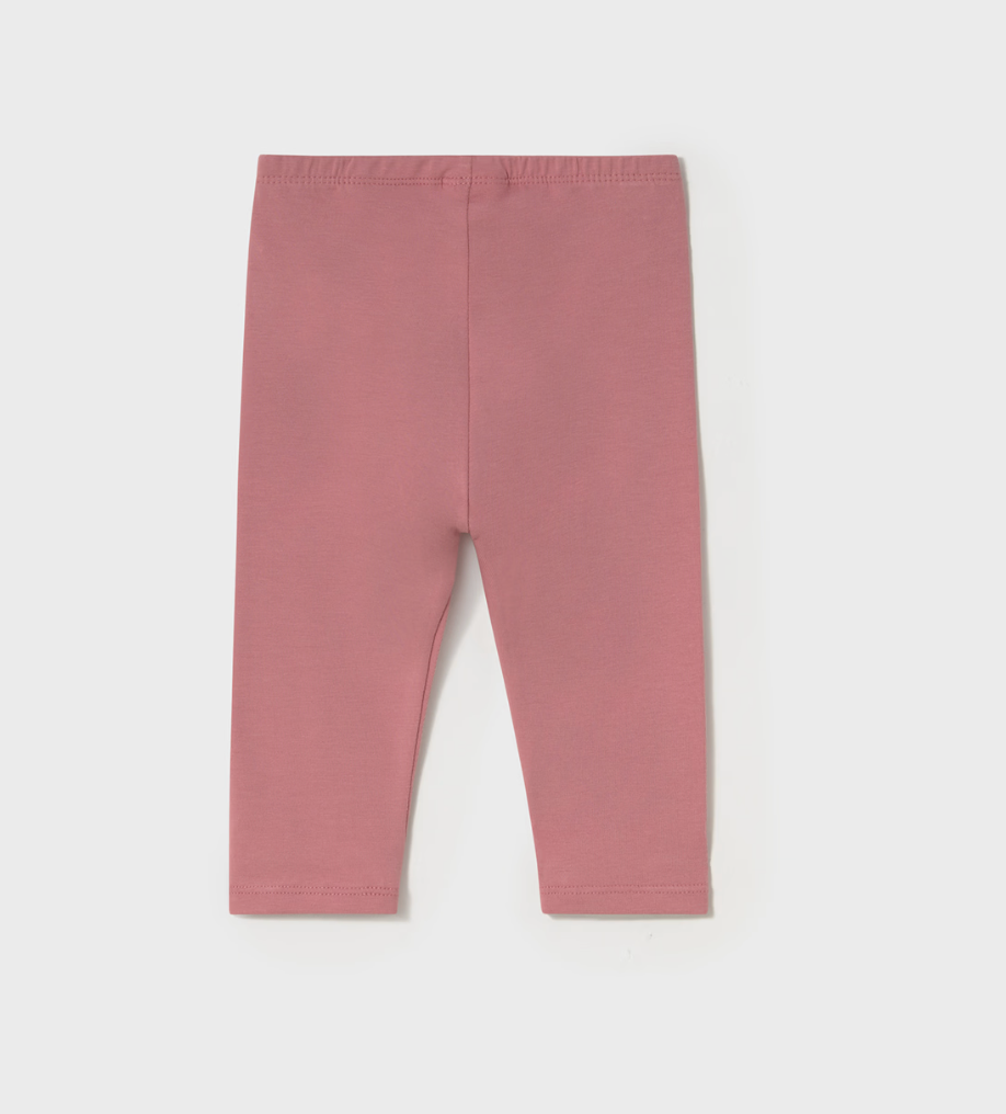 Mayoral baby girl full-length navy leggings made of soft cotton blend with elastic waistband.