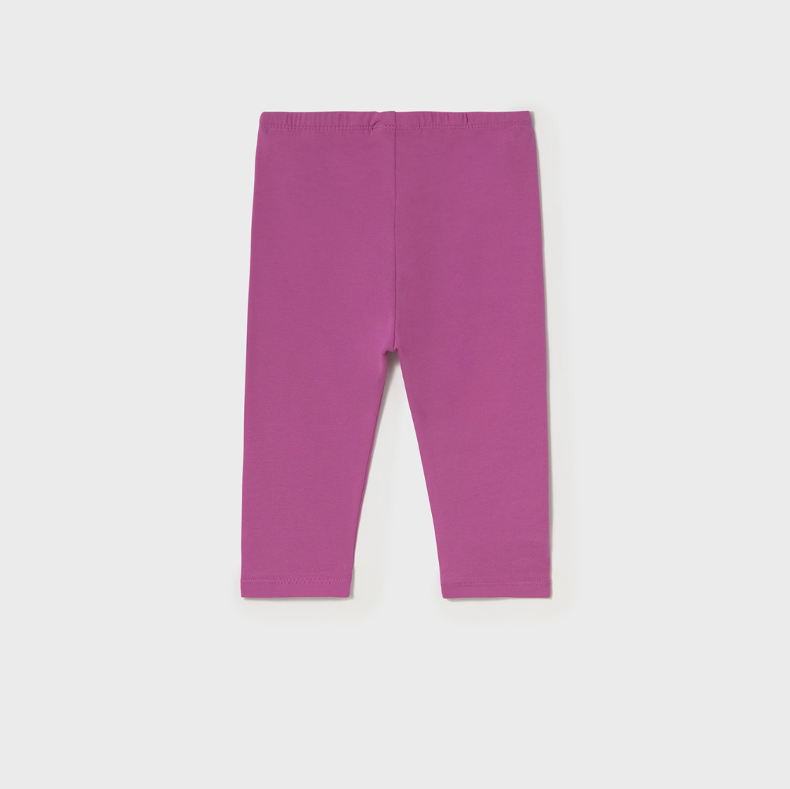Orchid-colored baby girl leggings with elastic waistband, soft and stretchy for everyday wear.