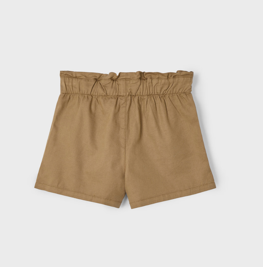 Mayoral girl brown shorts with waist tie.