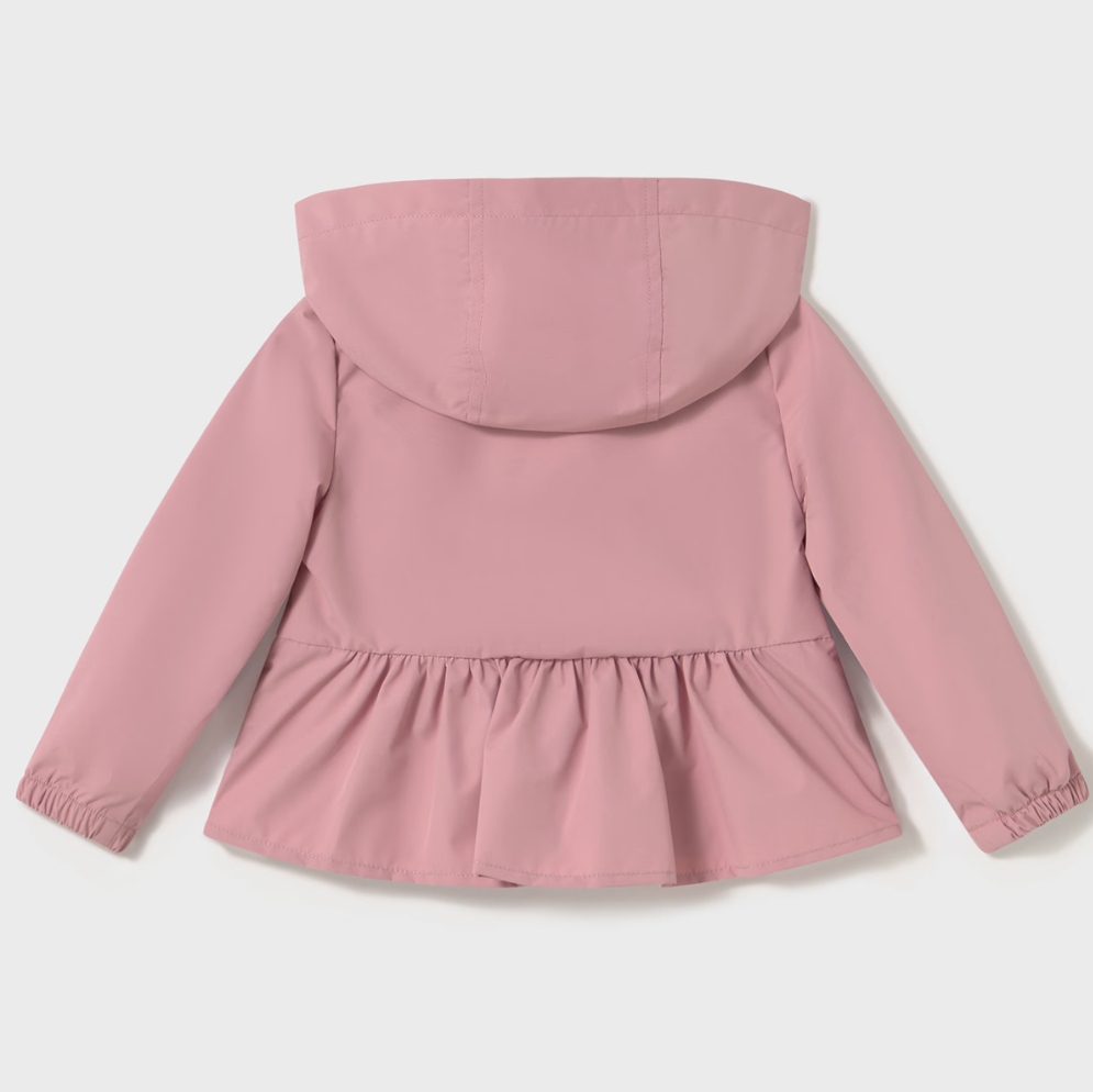 Girls lightweight pink windbreaker jacket with front pockets
